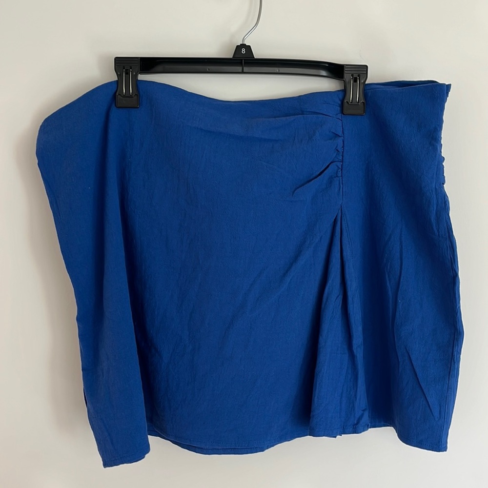 SHEIN Curve Blue Mini Skirt with Tie in the back